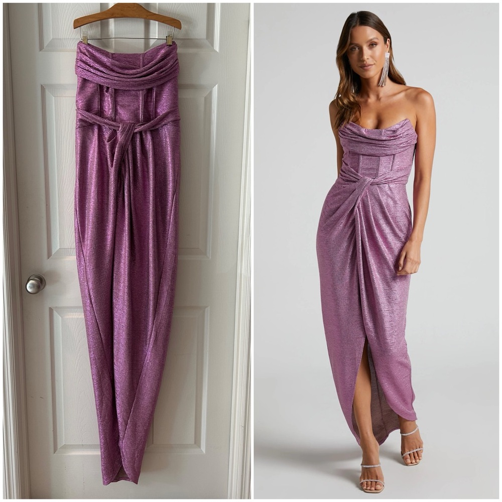 Showpo Strapless Purple Dress